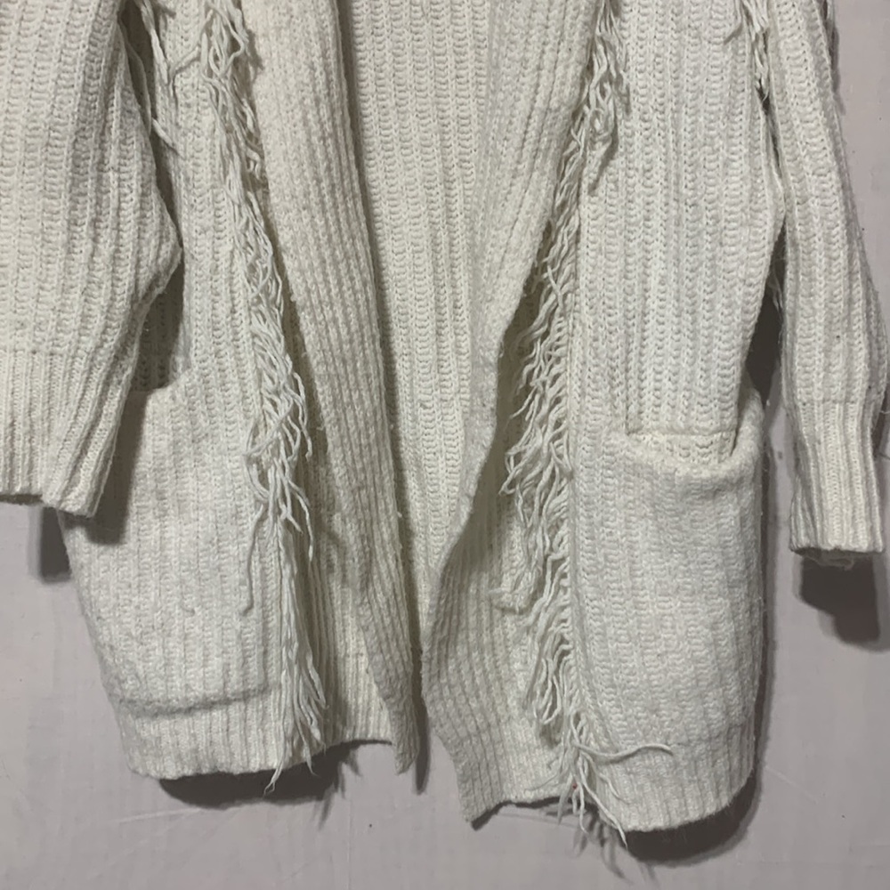 Anthropologie White Chunky Knit Cardigan Sweater - Picture 7 of 9